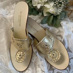 A.Giannetti  sandals with heel. Made in Italy.